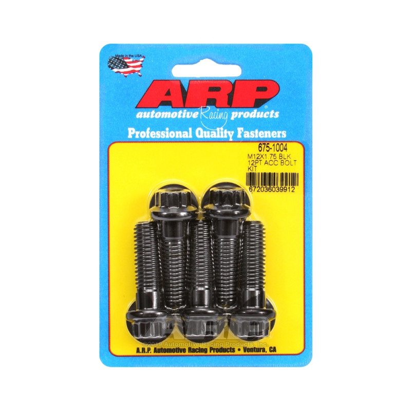 Set de șuruburi și piulițe universale ARP M12 x 1,75 – Oxid negru, 12 capete, x5 - ARP-675-1004 - 675-1004 - 3666618197029